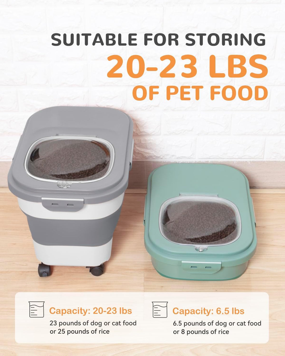 20-23 Lbs Dog Food Storage Container,Collapsible Dog Food Container