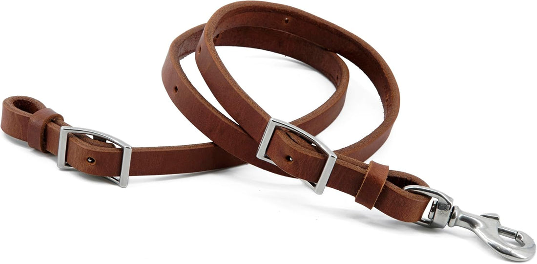 Leather Horse Tie Down Strap, Heavy Oil Weighted, 3/4 x 40 inches