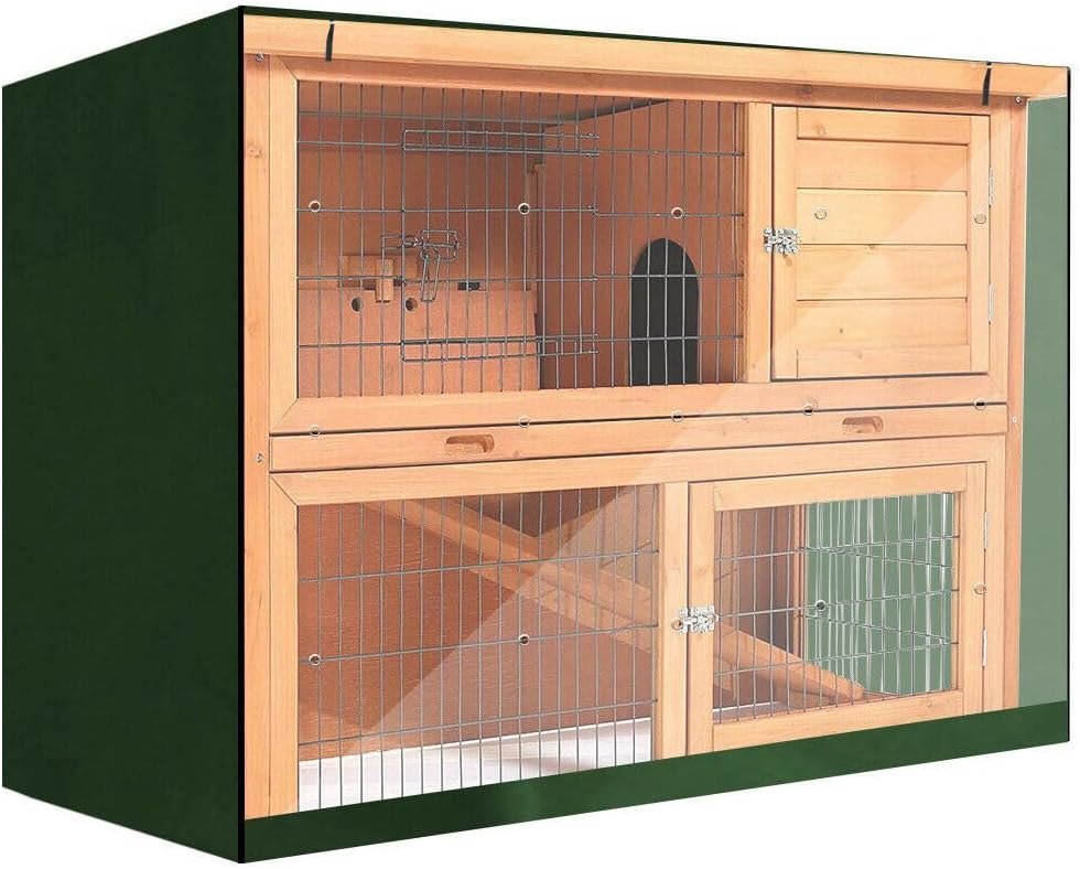 Rabbit Hutch Cover, Indoor Outdoor Double Rabbit Cage Cover Poultry
