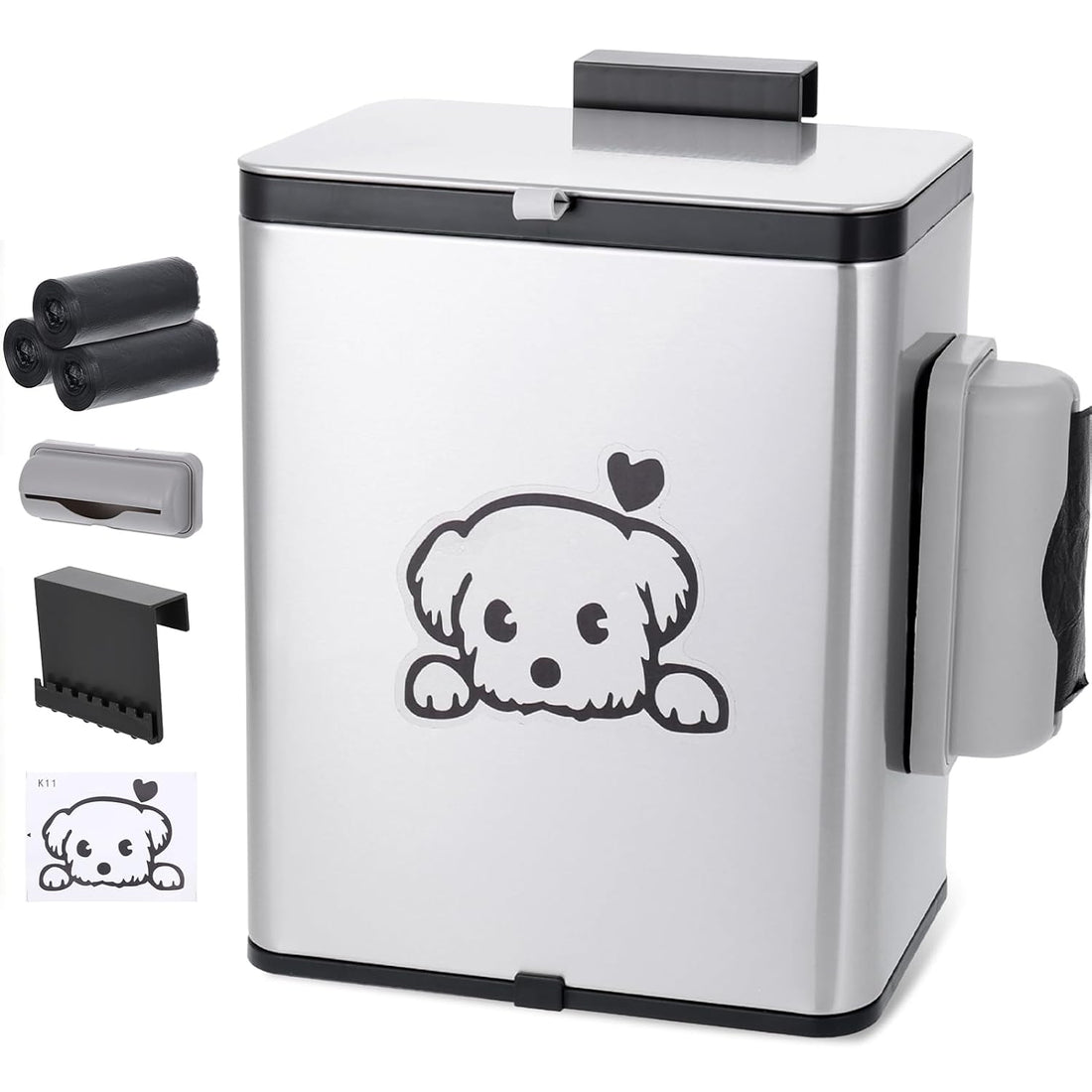 Stainless Steel Dog Poop Trash Can Outside