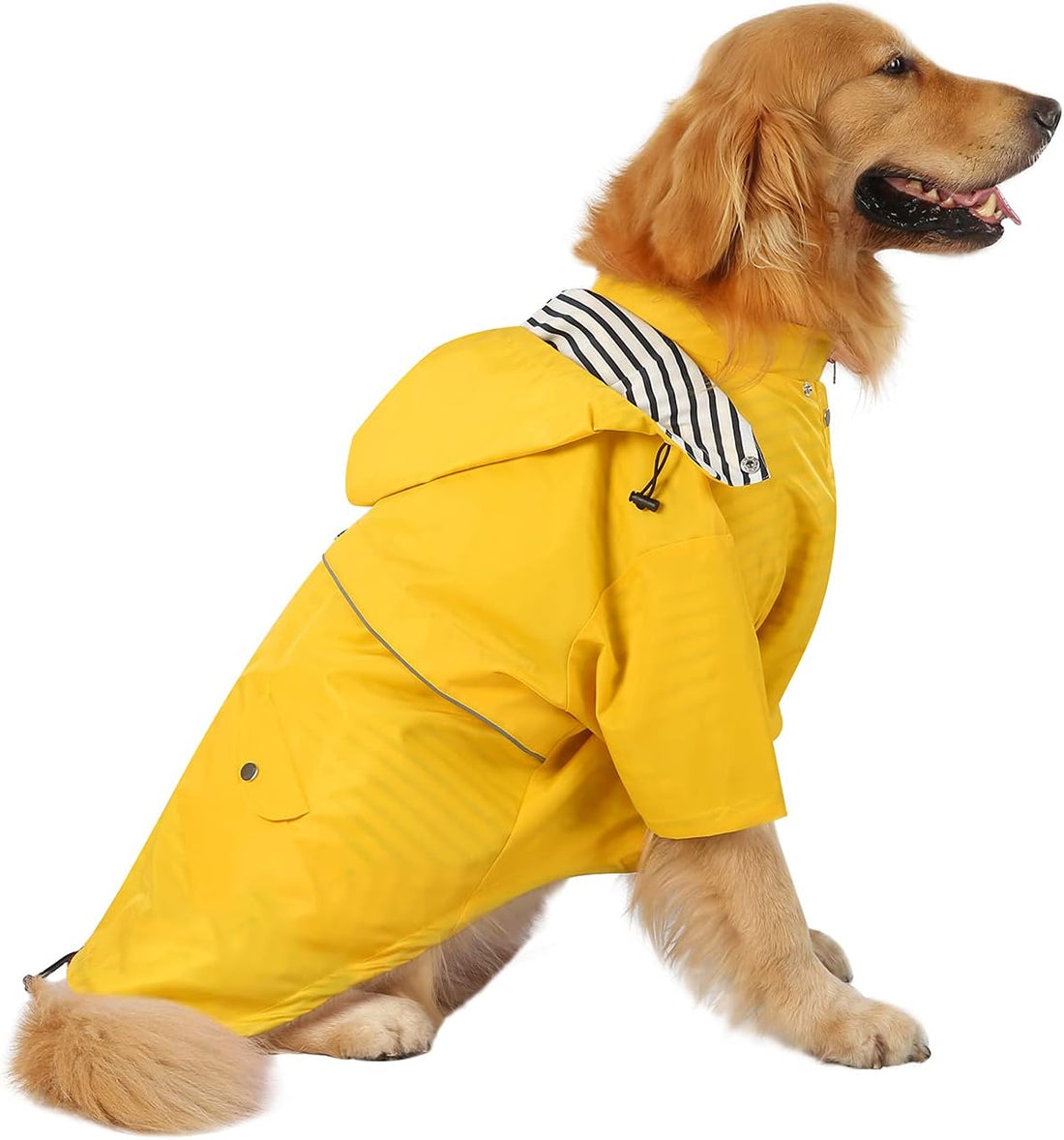 HDE Premium 2-Layer Zip Dog Raincoat Poncho w/Leash Hole & Hood B