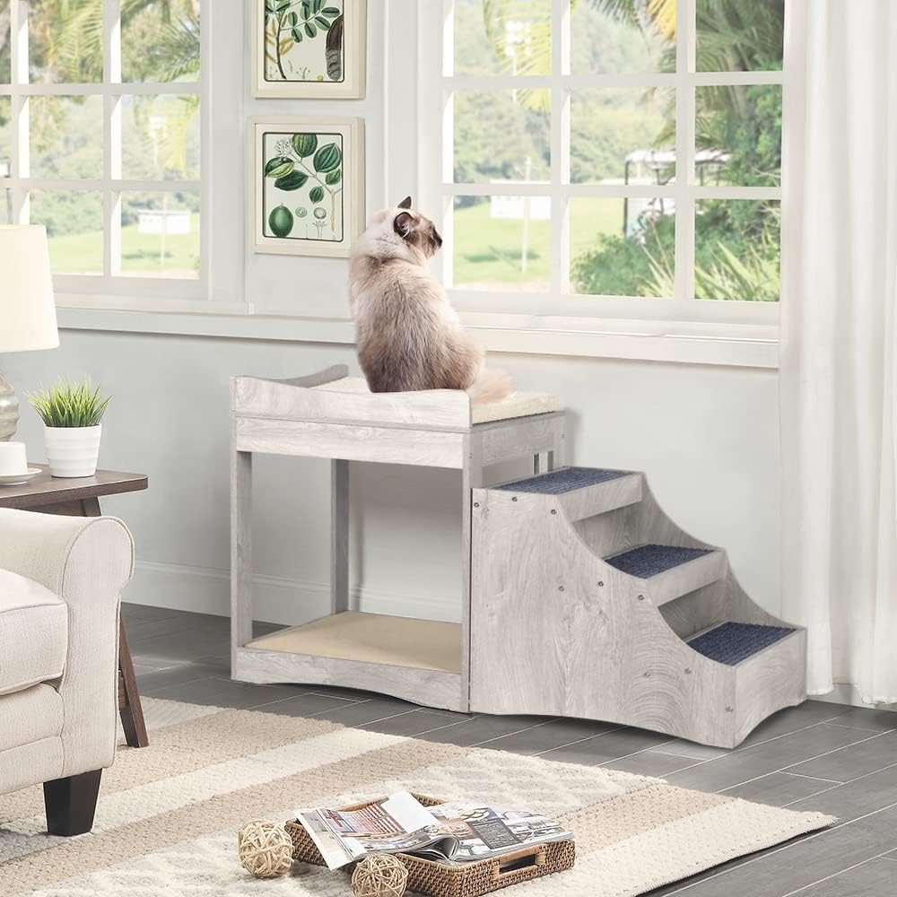 unipaws Pet Bunk Bed with Removable Step for Dog and Cat