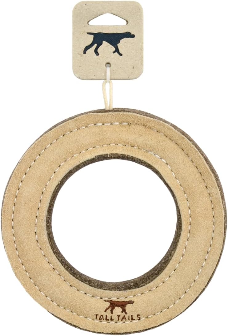 Tall Tails Ring Natural Leather Fetch Toy for Dogs