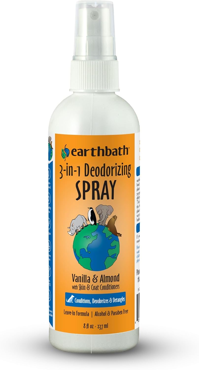 earthbath Vanilla & Almond 3-in-1 Dog Deodorizing Spray - 8 oz