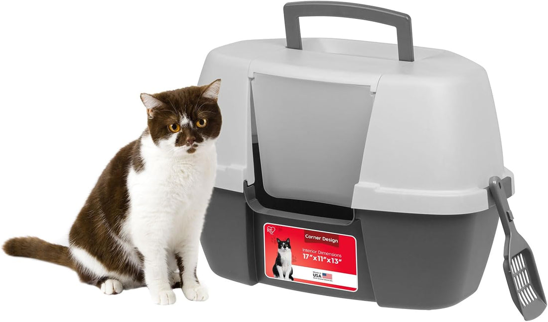 IRIS USA Large Front Door Cat Litter Box, Walk-in Entry