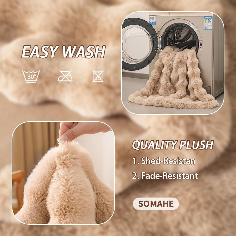 SOMAHE Soft Faux Fur Cat Blanket, Washable, Small 22x18