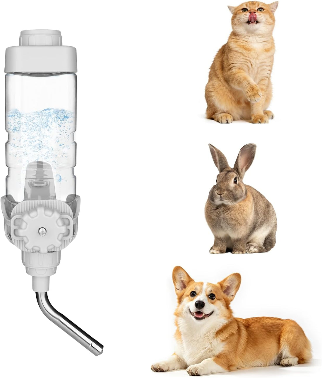 Vannon Water Bottle for Small Animals, 34oz Top-Fill Pet Dispenser