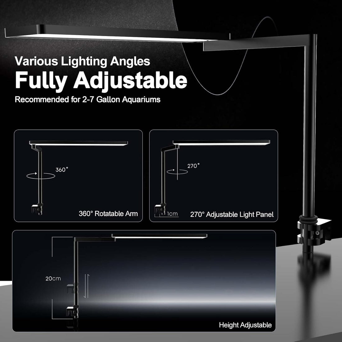 FZONE Solo Series Nano Aquarium Light for Freshwater and Planted Tanks
