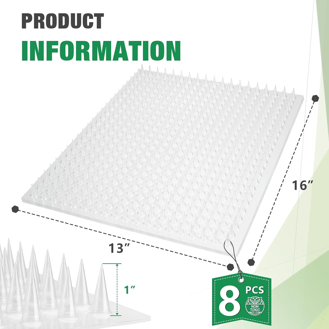 Zipcase 8 Pack Cat Repellent Deterrent, Covers 12 Sq.ft, 16" x 13"