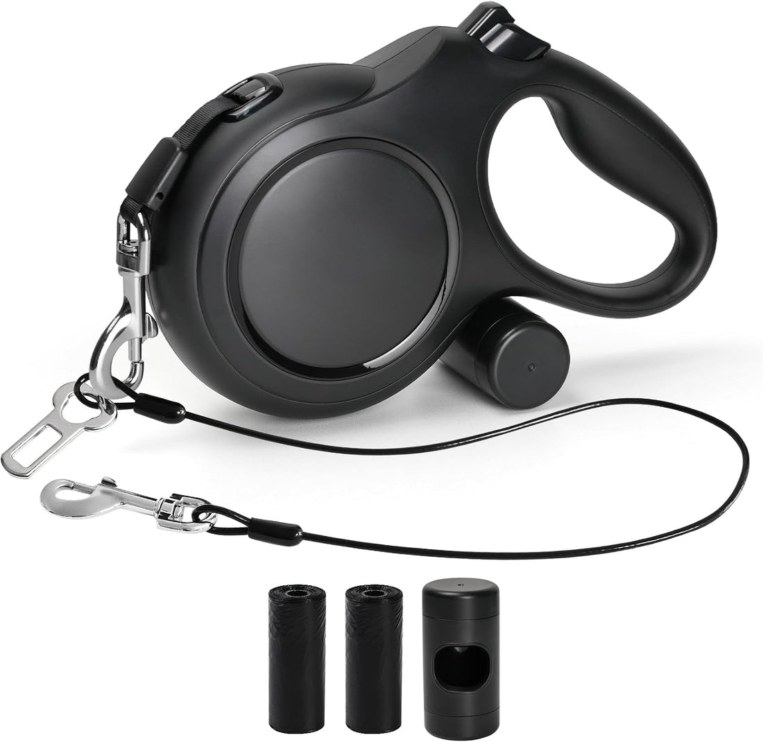 26ft Heavy Duty Retractable Dog Leash for Large Dogs with Poop Bag