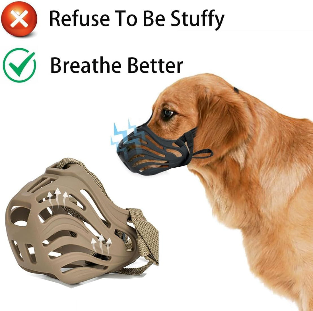 Dog Muzzle for Large Dogs Basket Soft Adjustable Muzzle