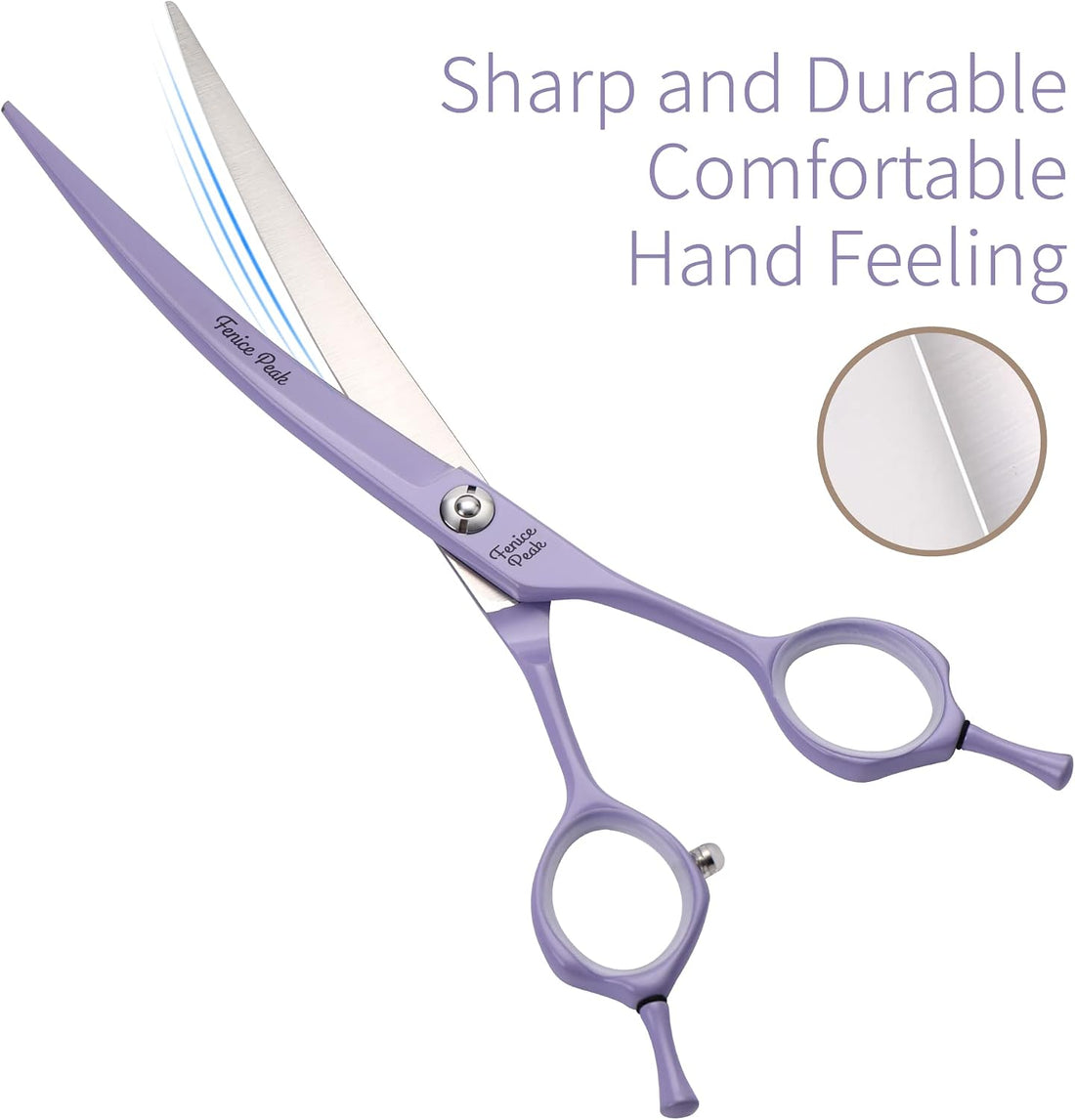Fenice Peak Curved Dog Grooming Scissors with Violet Color Coating