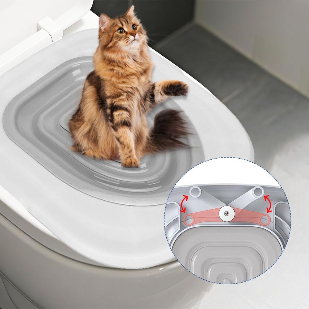 Cat Toilet Training Kit – Litter Box Alternative with Tray (Grey)
