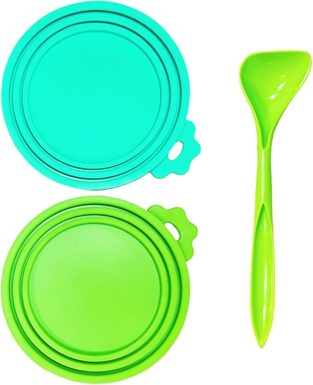 Food Grade Silicone Pet Can Covers, Universal 3-in-1, 2 Lids+Spoon