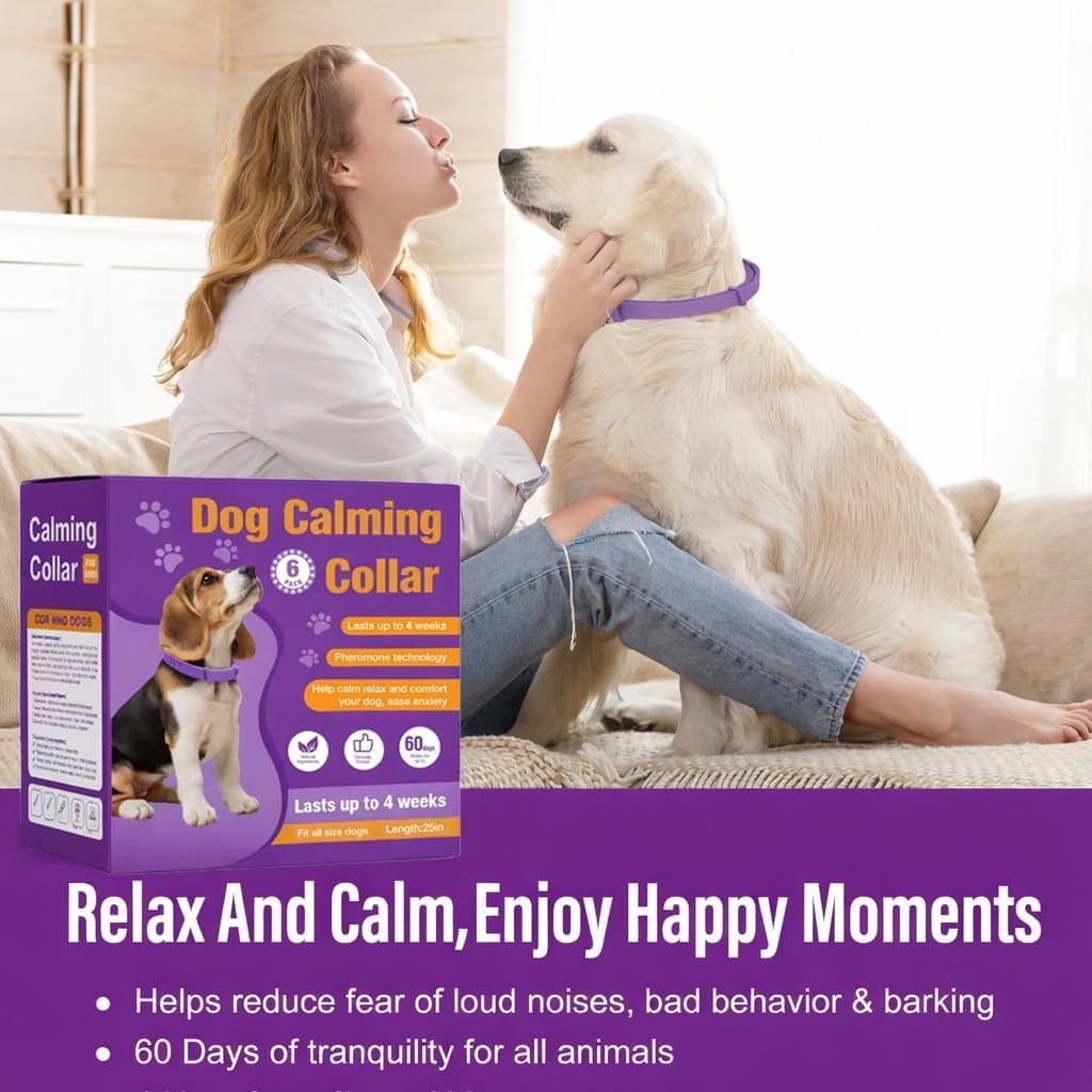 Calming Collars for Dogs, 4 Pack, 60-Day Pheromone Support
