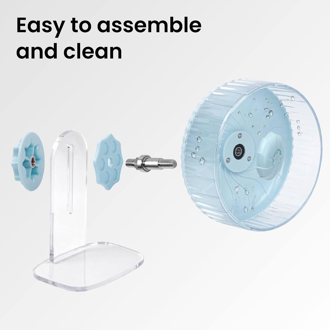 10 inch Silent Hamster Wheel with Adjustable Stand, Large Size, Blue