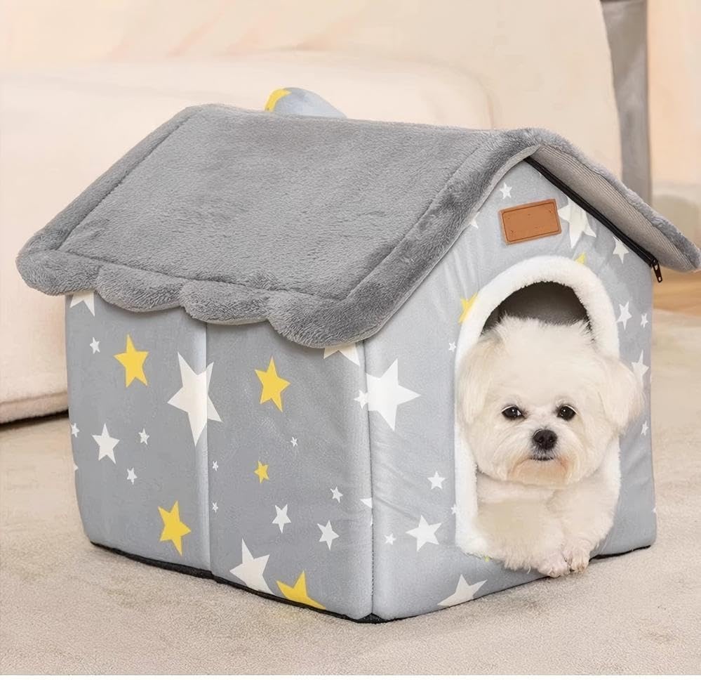Scnbom Dog House Indoor Puppy Cave Cat Nest Kennel Pet Bed Portabl