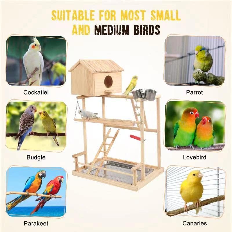 HiCaptain Large Bird Playground, 3 Layers Cockatiel Playground
