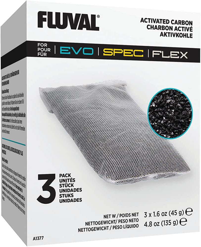 Fluval Spec/Evo/Flex Activated Carbon, 3-Pack, Black
