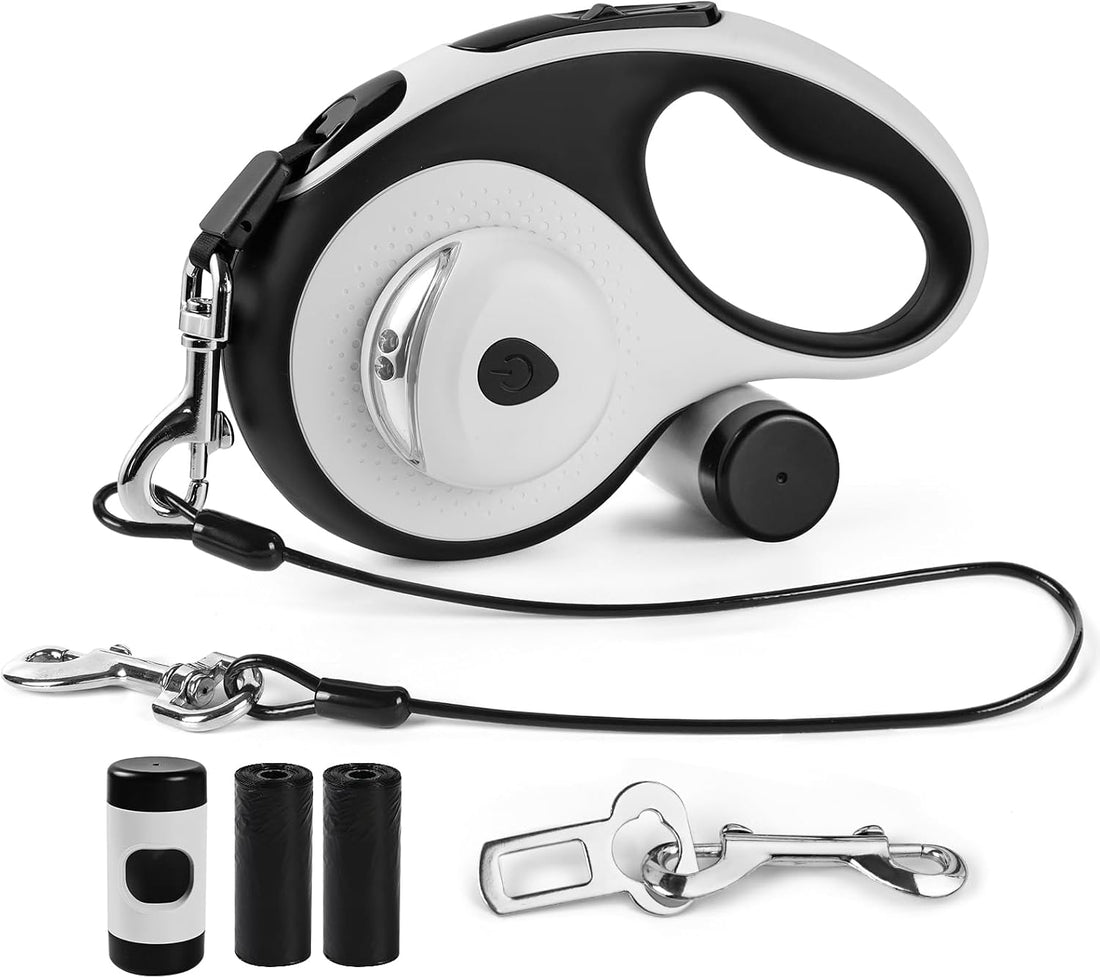 26ft Heavy Duty Retractable Dog Leash for Large Dogs with Poop Bag