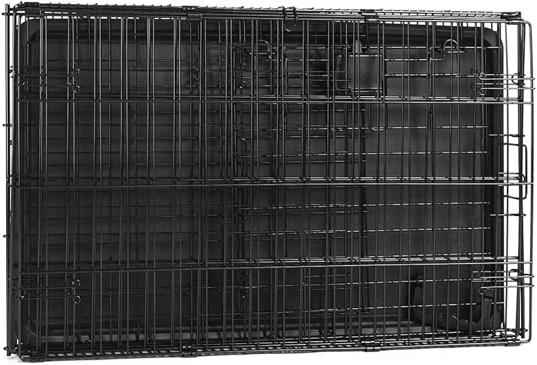 Portable, Foldable Metal Wire Dog Crate with Removable Tray