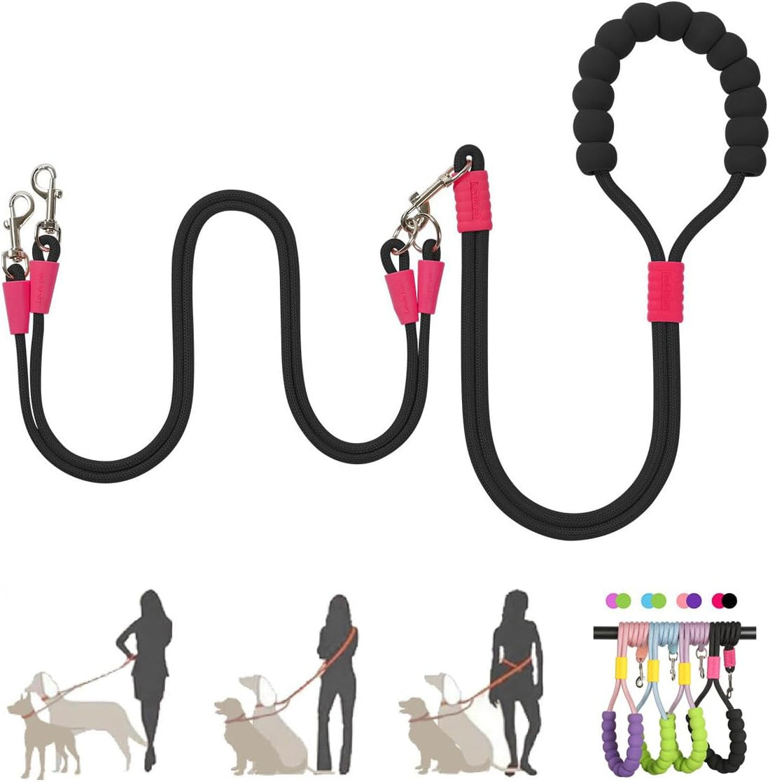 Hands Free Double Dog Leash for Two Dogs