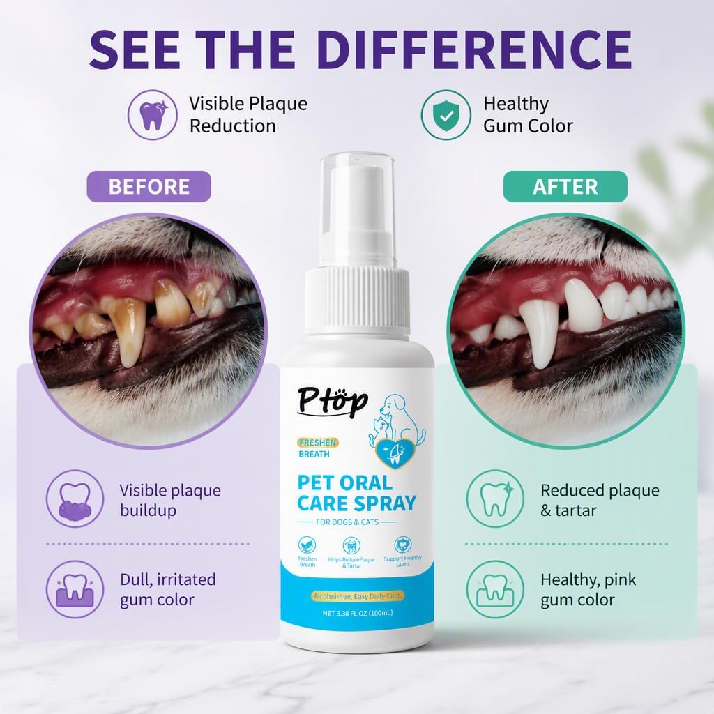 Pet Oral Care Spray, Breath Freshener & Teeth Cleaning Pet Dental