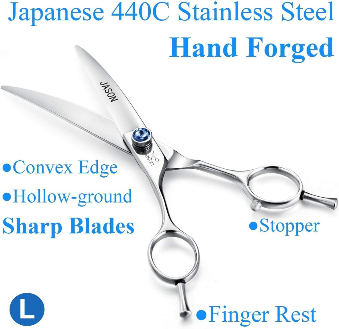 JASON 7" Curved Dog Grooming Scissors