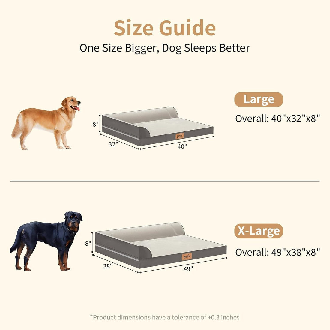 Large Orthopedic Dog Bed, Calming Waterproof Memory Foam Dog Sofa Bed
