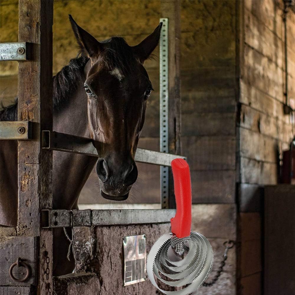 Horse Brush Reversible Stainless Steel Curry Comb with Soft Touch Grip