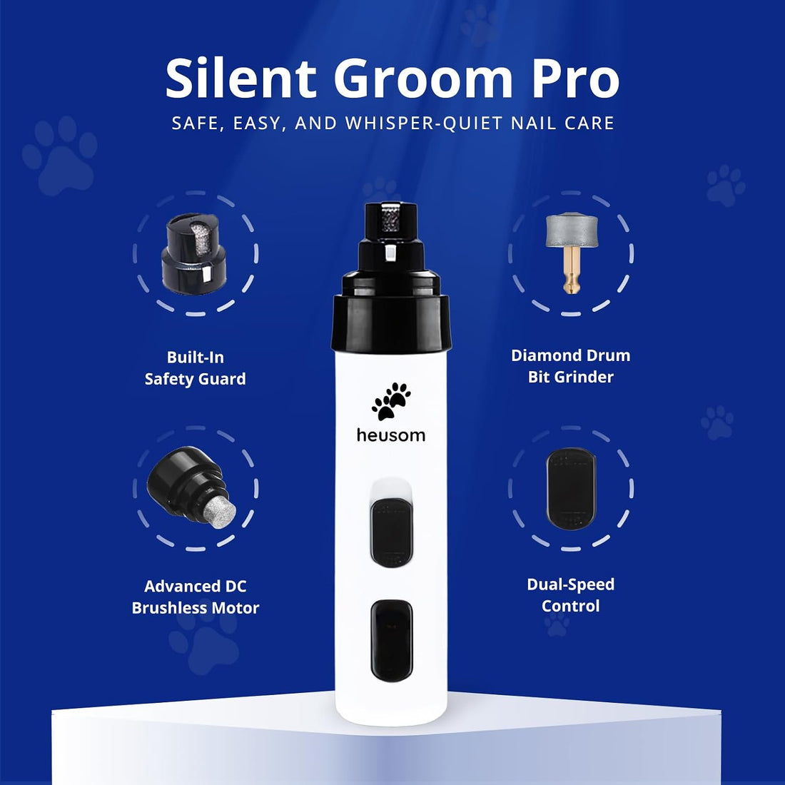 Save 10% on Silent Groom Pro Pet Nail Grinder + Replacement Drum