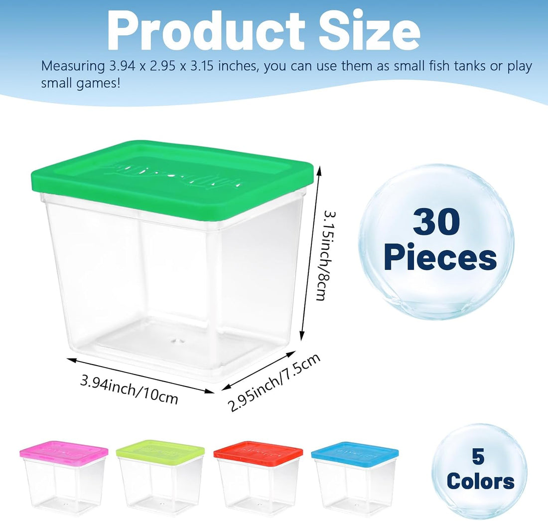 25 Pack Plastic Fish Bowl with Lids