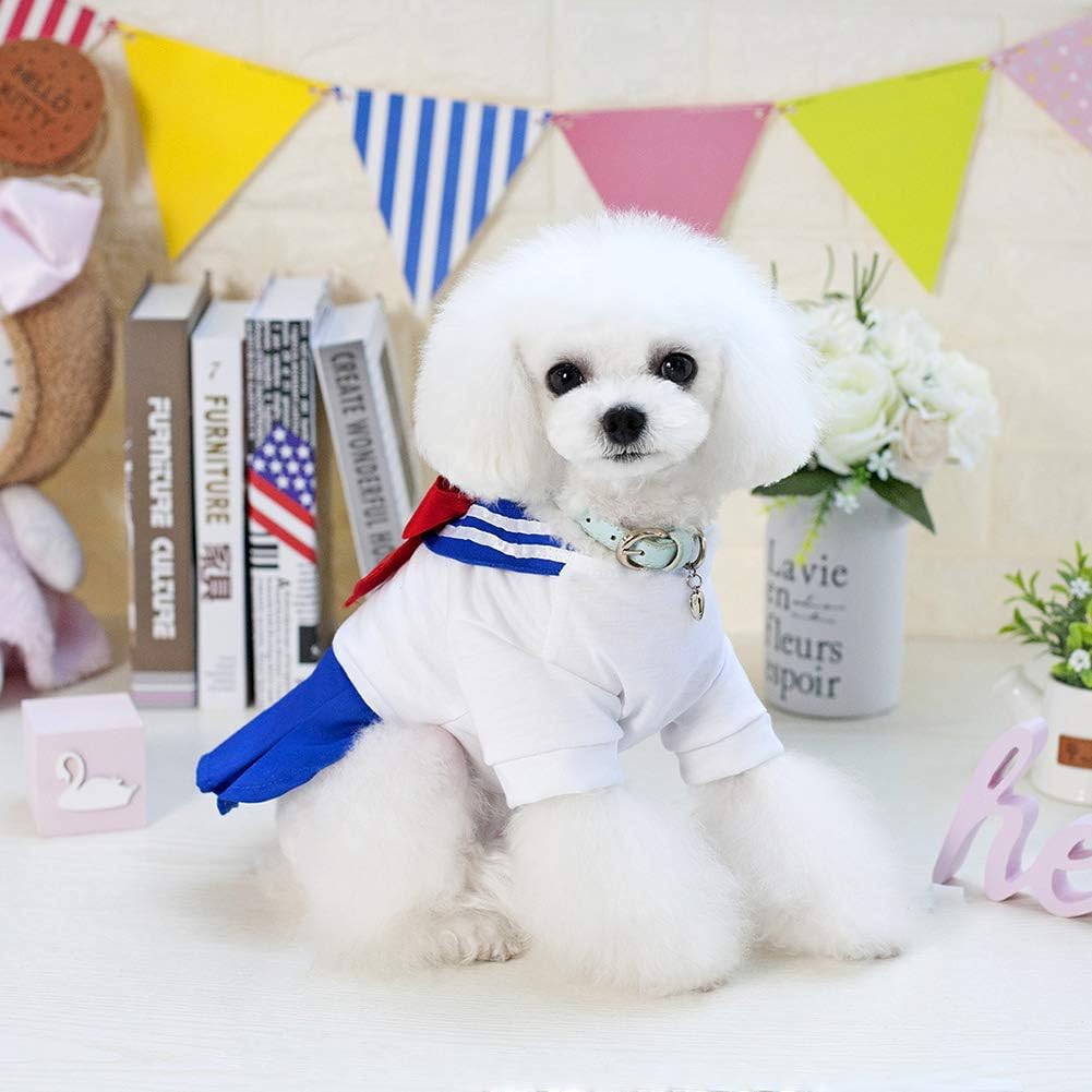Tangpan Bow-Knot Student Cosplay Pet Costume Dog Skirt Camp Dress