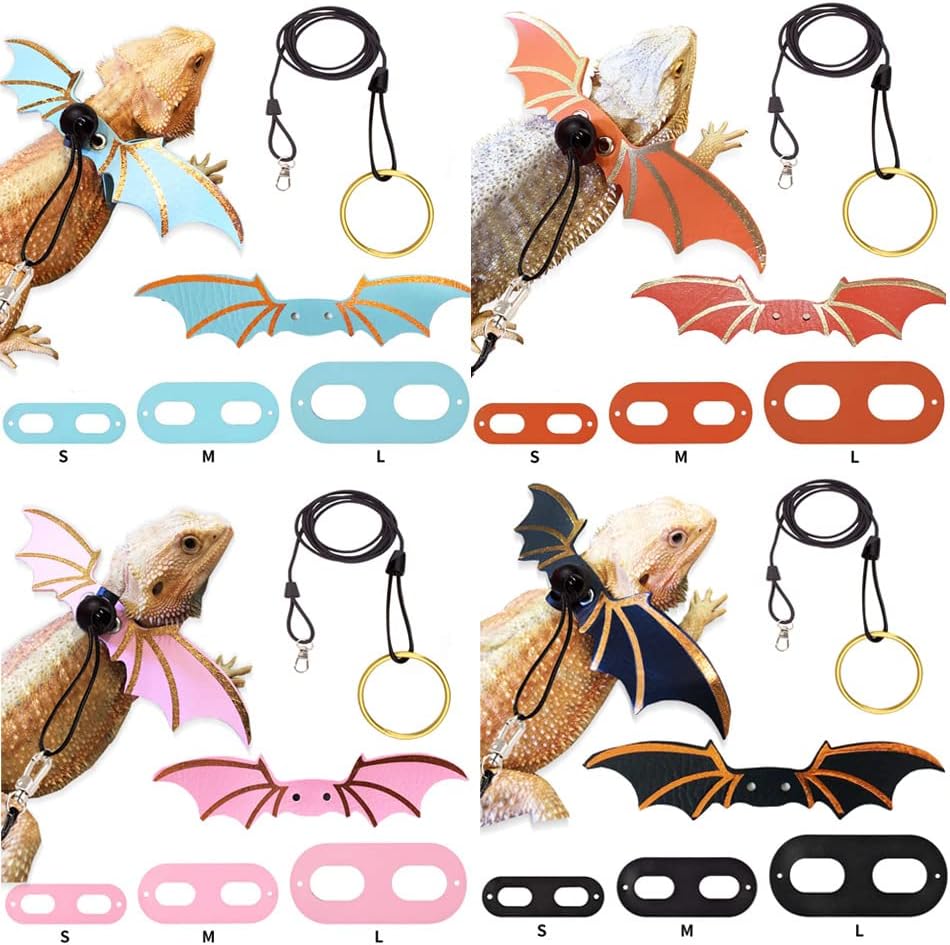 3 Size Pack Bearded Dragon Leash and Harness Set