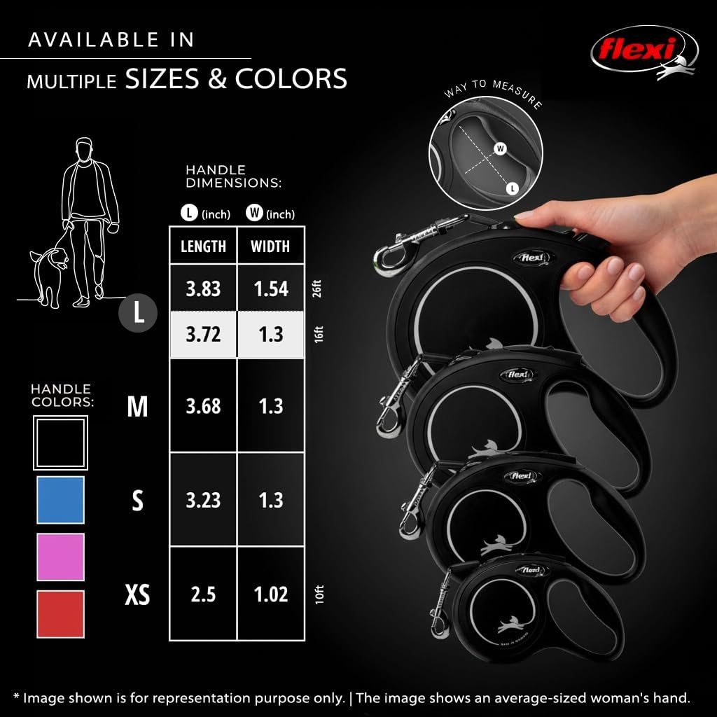 FLEXI New Classic Tape Retractable Dog Leash for Large Dogs Upto 110