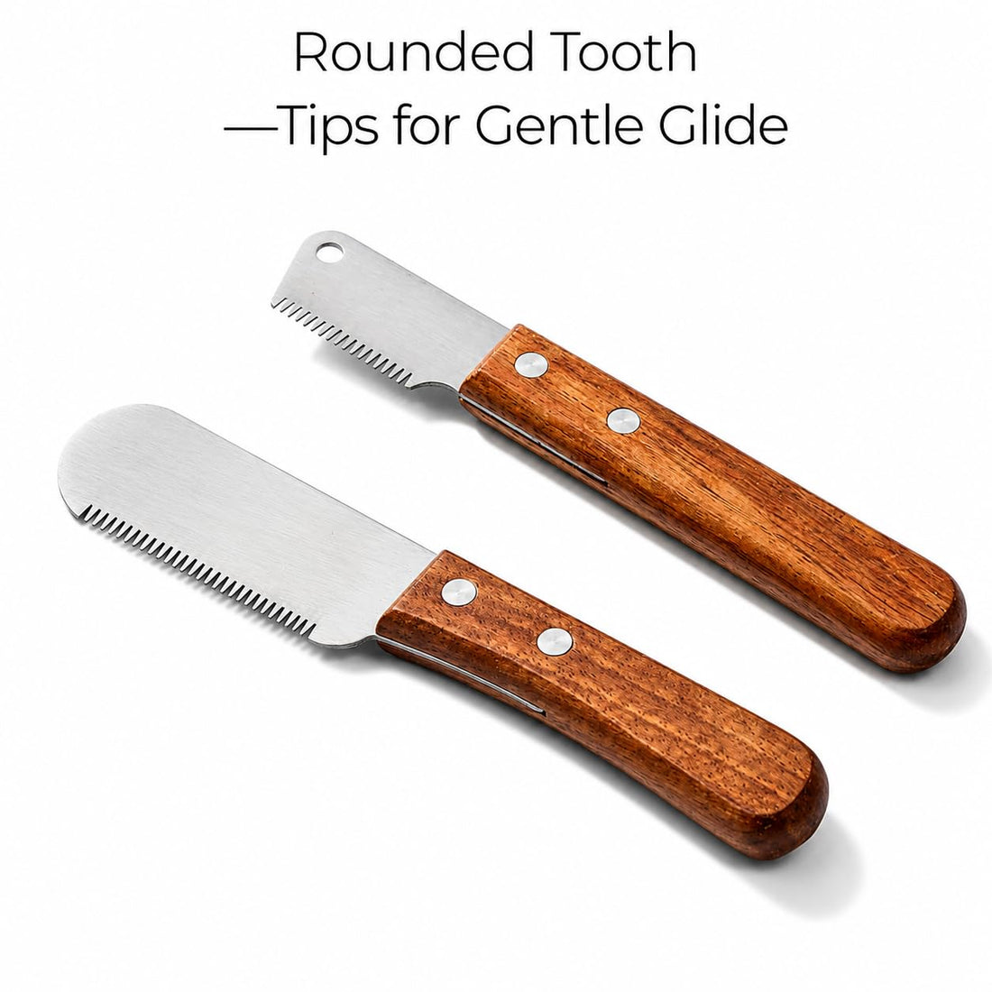 Dog Grooming Carding Tool, Fine and Coarse Wooden Handle Set