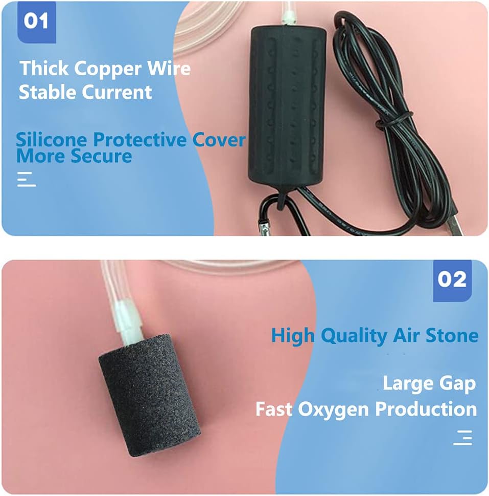 Aquarium Air Pump Mini USB Fish Tank Oxygen Air Pump 1W