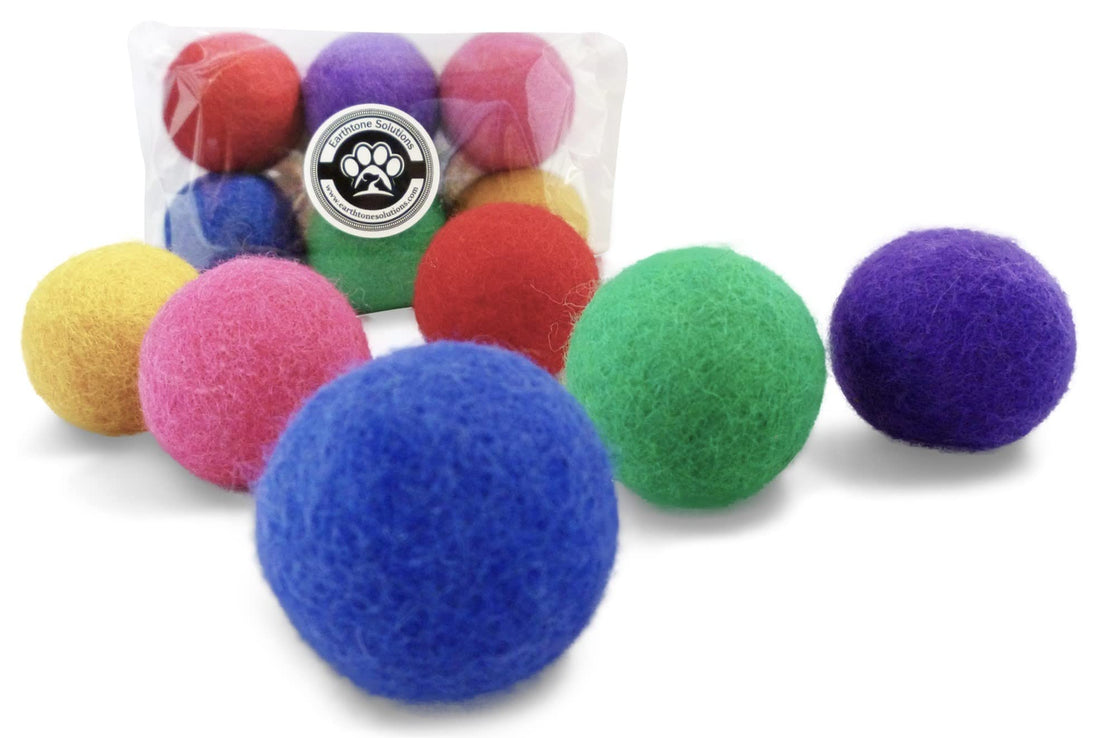 Earthtone Solutions Wool Cat Balls - Safe Silent Felt Ball Toys