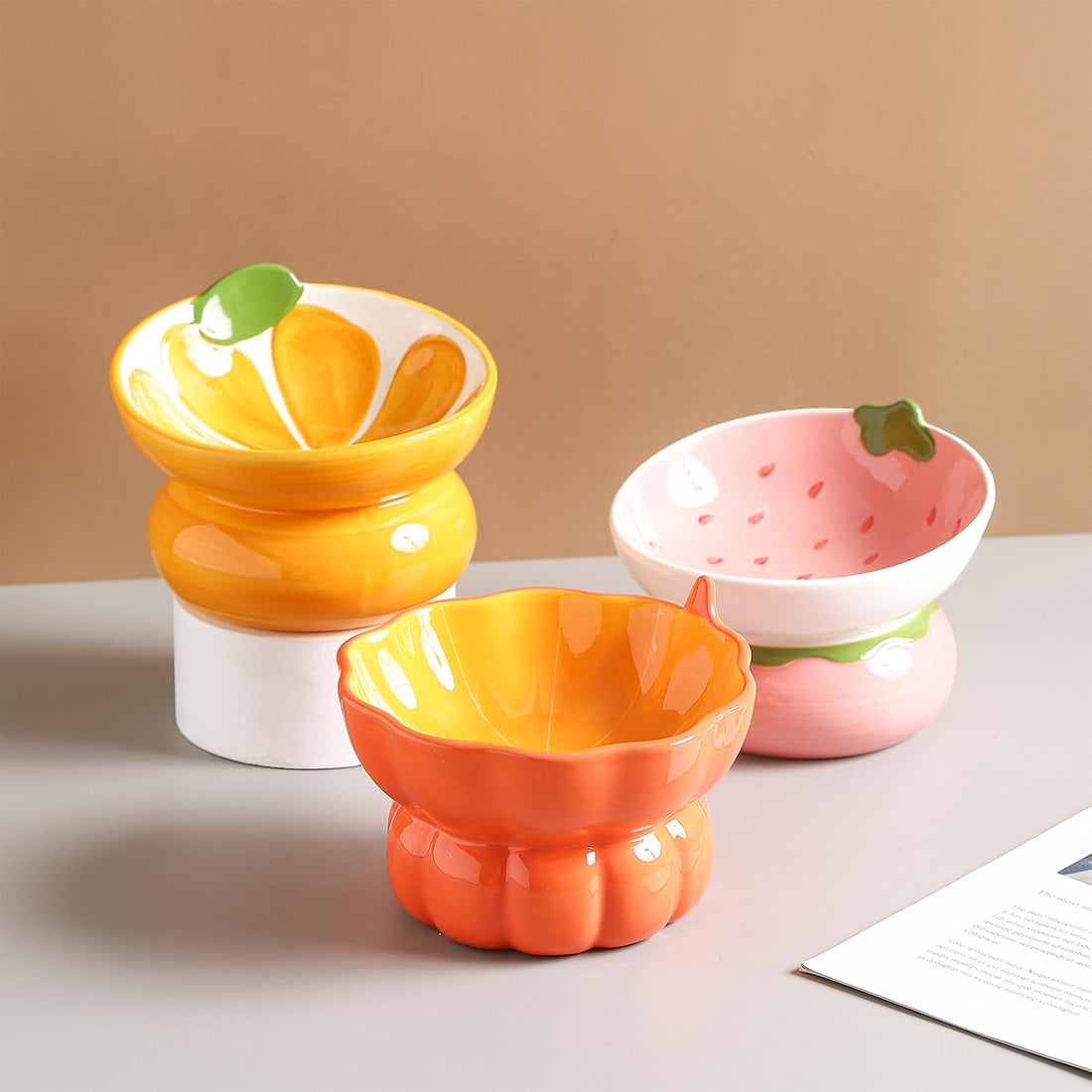 Yeexoxow Ceramic Raised Cat Bowl