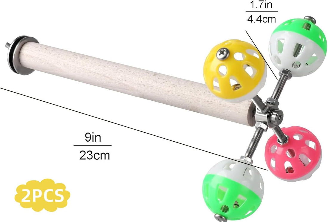 Teniinet Stand Perch Toy with Rotating Balls for Birds, 1Pcs