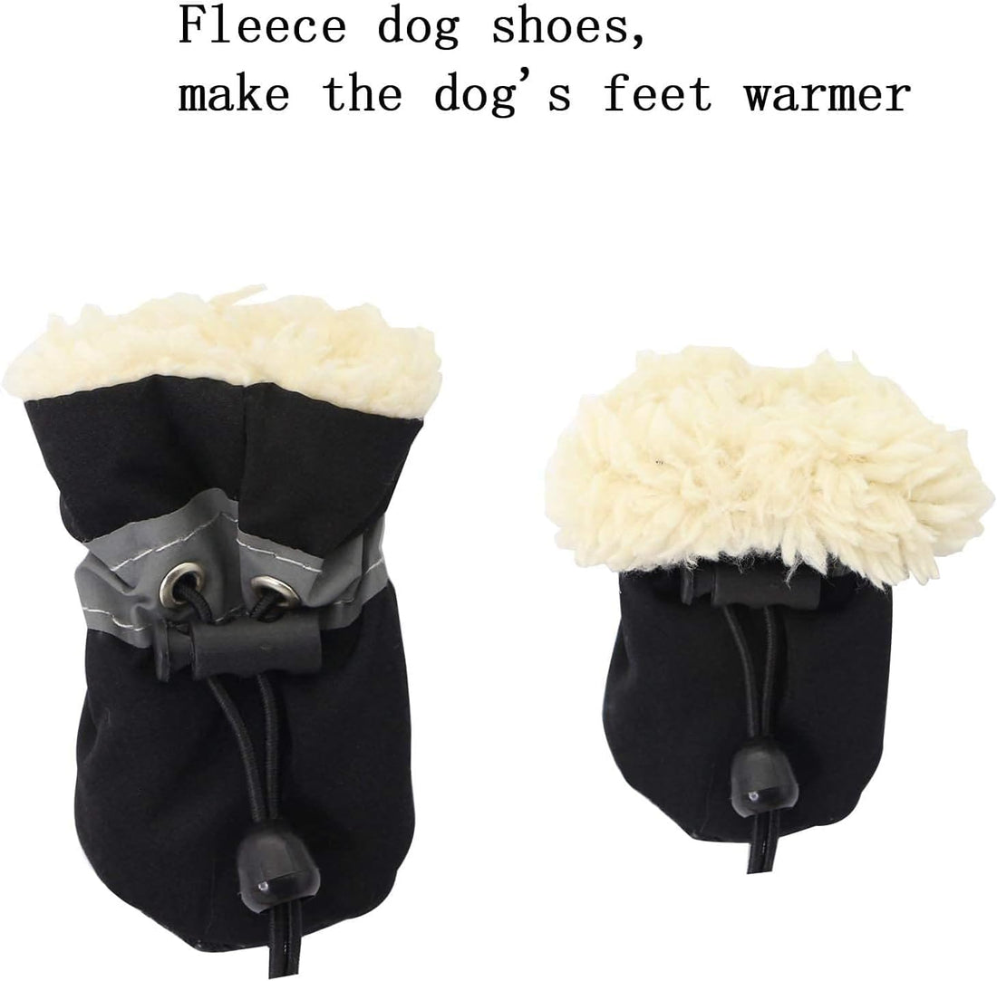 YAODHAOD Dog Shoes for Winter, Dog Snow Boots & Paw Protectors Black 3