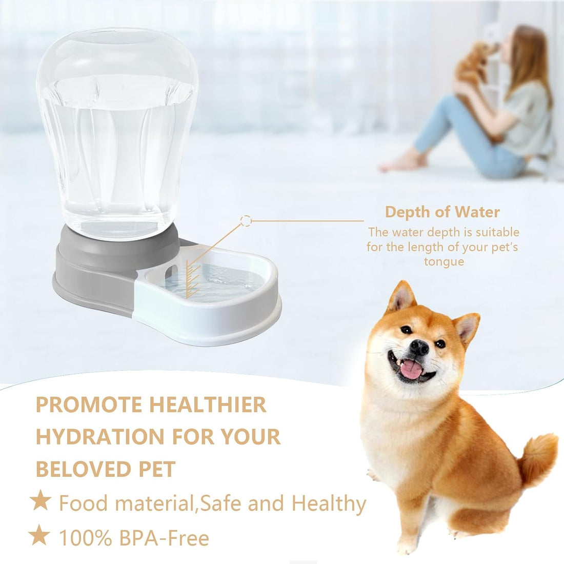 STALTWO 1.6 Gallon Automatic Dog Water Dispenser