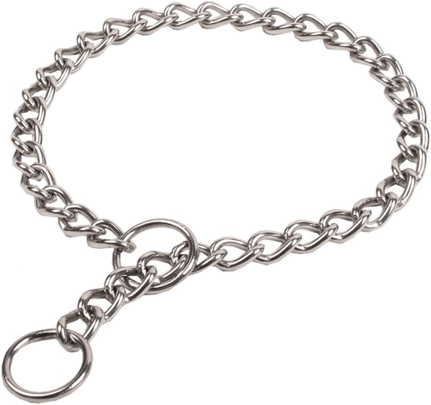 SGODA Chain Dog Training Choke Collar, 24 in, 3.5 mm
