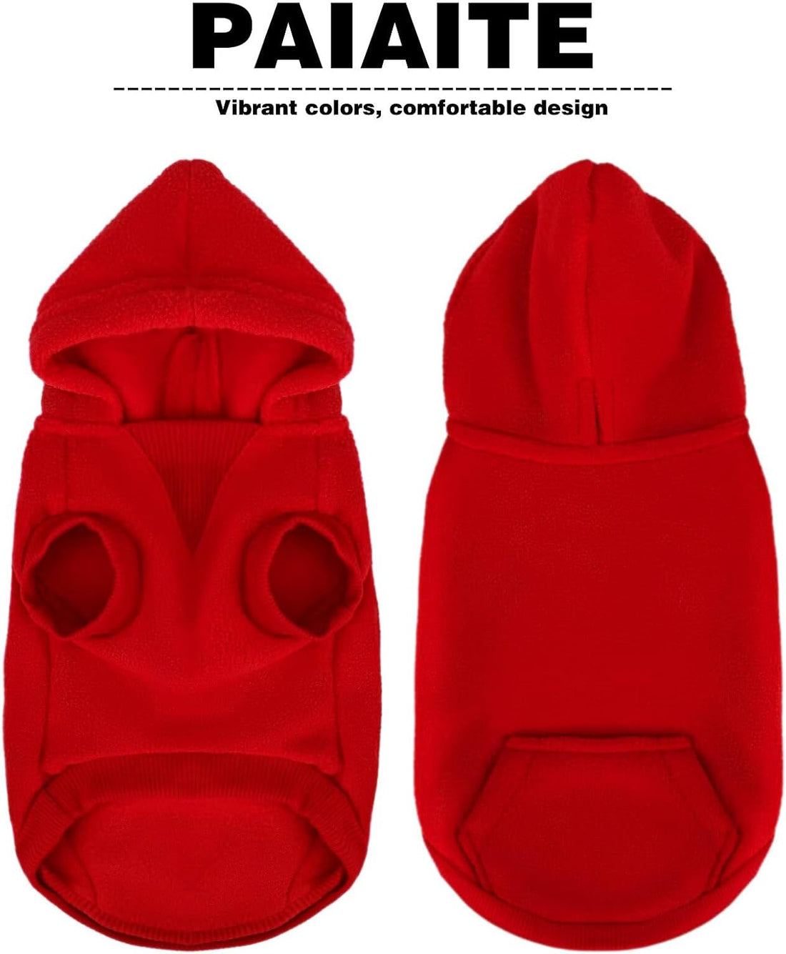 Paiaite Small Dog Hoodie Sweater Sleeveless with Pockets & Hat