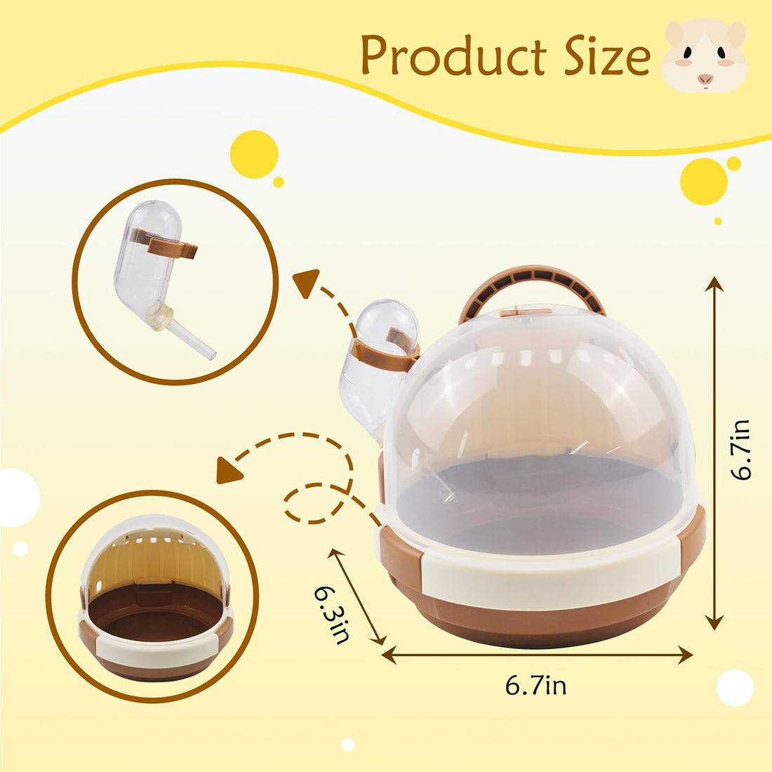 Hamster Carrier Cage Portable Cages Small Animals Carry Travel Case