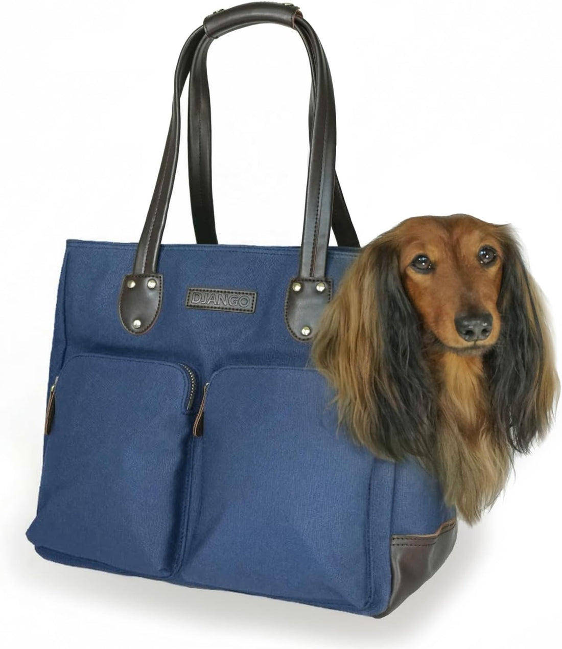 DJANGO Dog Carrier Tote Bag for Small Dogs, Supportive Base - Navy