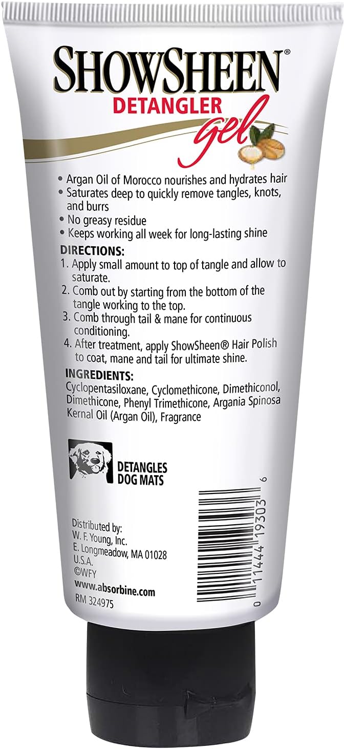 Absorbine ShowSheen Detangler Gel for Coat, Mane & Tail, 4 oz