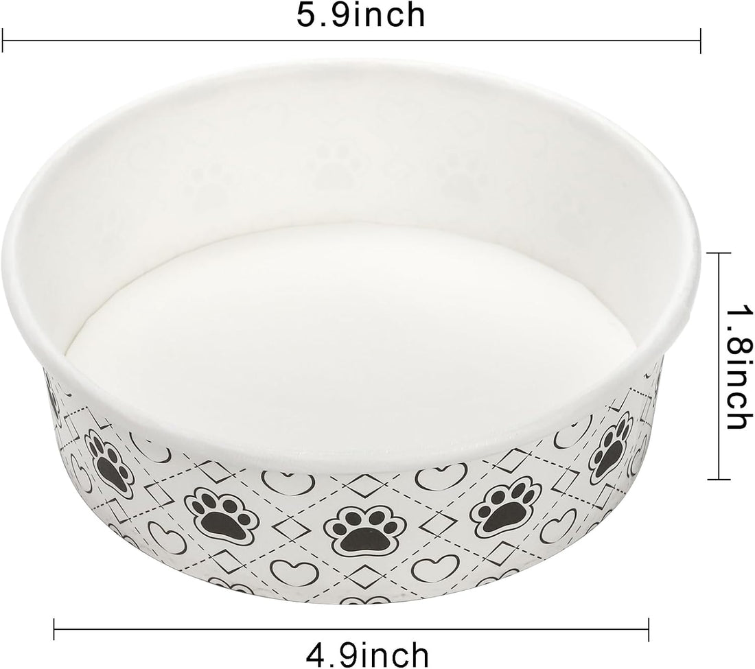 SOUJOY 40Pcs Disposable Pets Bowls, 16 oz Paper Dog Food Bowl