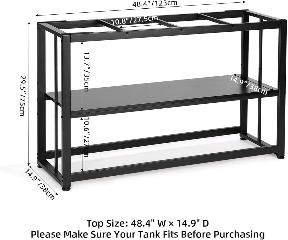 VOWNER 55-75 Gallon Fish Tank Stand, Metal Aquarium Stand