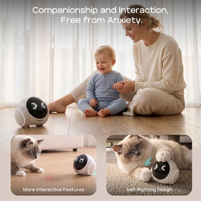 Mobile Pet Camera Robot, 1080P App-Controlled Home Camera for Dogs